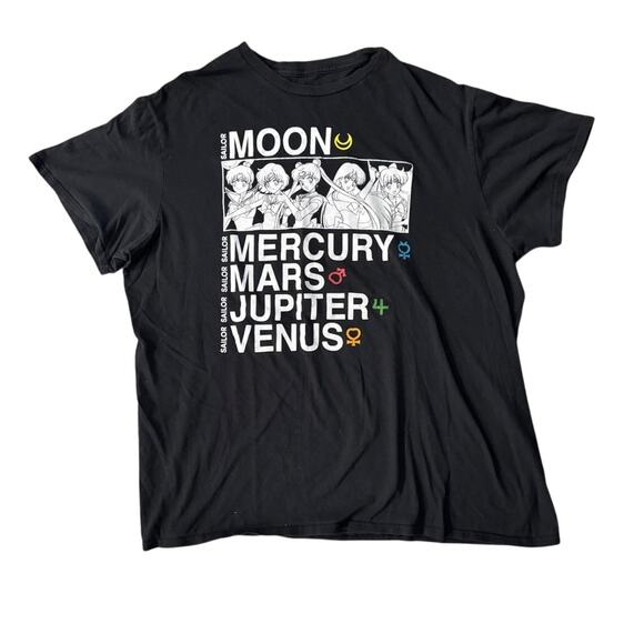 Sailor Moon Black Graphic Tee - Size XL - Picture 1 of 2